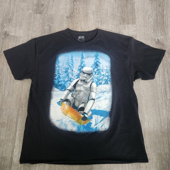 Star Wars Other - Star Wars Mens Size 2XL Stormtrooper Sledding Winter Black Short Sleeve Shirt